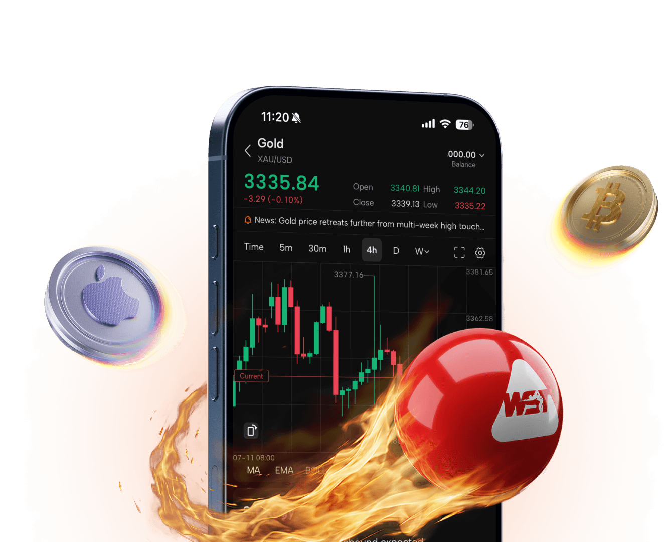 Trading app on phone
